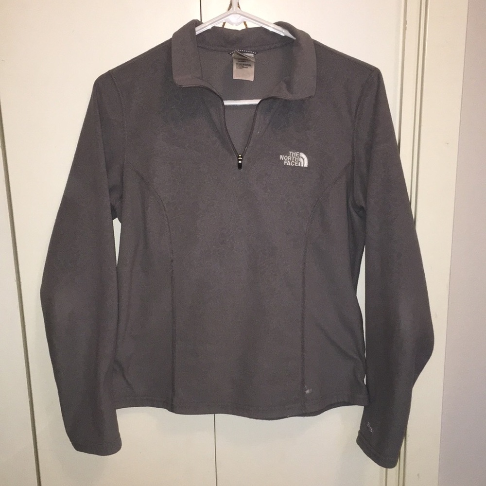North Face gray fleece quarter zip